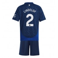 Fotbalové Dres Manchester United Victor Lindelof #2 Dětské Venkovní 2024-25 Krátký Rukáv (+ trenýrky)